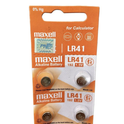 Vỉ Pin Cúc Áo Maxell LR41 / AG3 / L736F Nhật Bản 1,5V