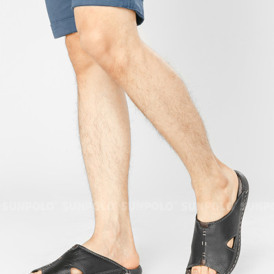 Dép Nam Quai Ngang Da Bò SUNPOLO SUD12