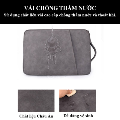 Túi chống sốc đựng Laptop 2 ngăn chất liệu da có tay xách tiện lợi nhiều màu size 13.3 inch, 14.1-15.4
