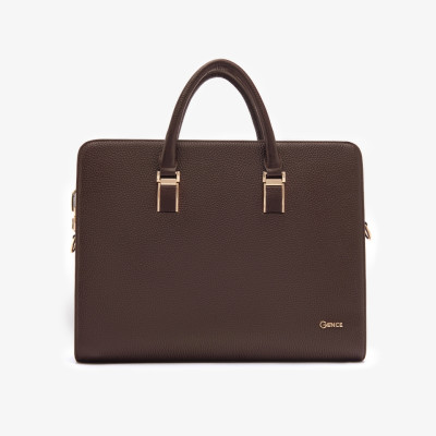 Cặp Da Doanh Nhân Túi Xách Công Sở GENCE CTS13 Da Bò Khóa Số Cao Cấp Màu Nâu