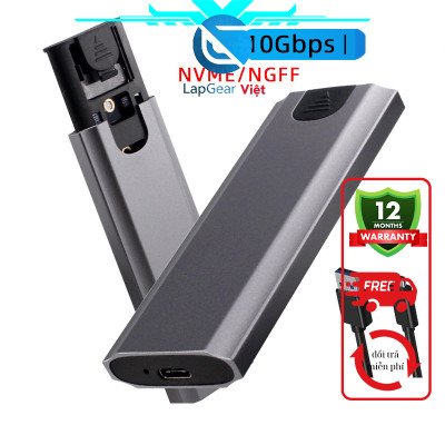 Hộp Box đựng ổ cứng đa năng SSD M2 NVME và M2 SATA NGFF kèm cáp USB A và Type C kèm theo - Hàng chính hãng