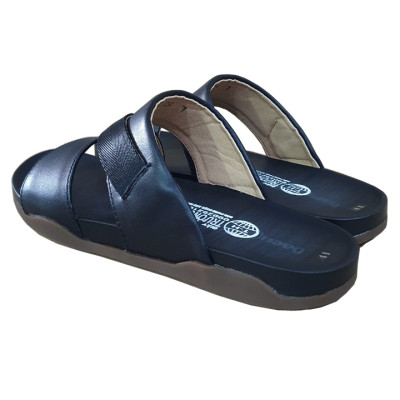 Dép Nam Quai Ngang  Da Bò Chính Hãng Trường Hải Màu Đen DN166  Thời Trang Cao Cấp Trẻ Trung 