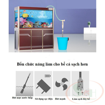 Máy Hút Cặn Jeneca Aquarium Cleaner AS 615A, 615B, 715 Thay Nước Hút Phân