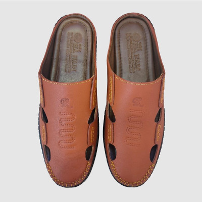 Dép Bít Mũi Nam Da Bò Thật TiTi ĐÔ Cao Cấp GSB20116d