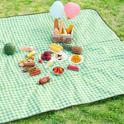 Thảm picnic Suncojia, thảm chống ẩm, kiểu sọc xanh trắng, thảm bãi biển, kích thước 2×1.5 mét