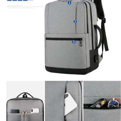 Ba lô du lịch thể thao nam công suất lớn phong cách mới tích hợp sạc USB tiện dụng và công nghệ chống thấm nước (15,6")