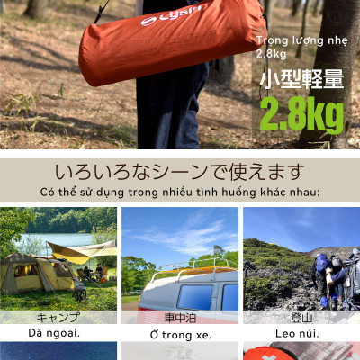 Lysin - đệm nằm dã ngoại (rộng 70cm dày 8cm, chất liệu polyetylen) tự bơm hơi thoảng mái chống thấm nước cắm trại ngoài trời, picnic, du lịch camping có thể liên kết với nhau