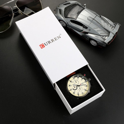 Đồng hồ CURREN có hộp quà tặng Phụ kiện dành cho nam giới nữ (Trắng)