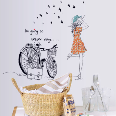  Decal Dán Tường Cô Gái Và Bồ Công Anh (Size Lớn)