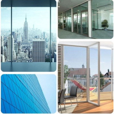 Decal dán kính chống nắng xanh biển - có keo sẵn khổ rộng 1m dài 3m