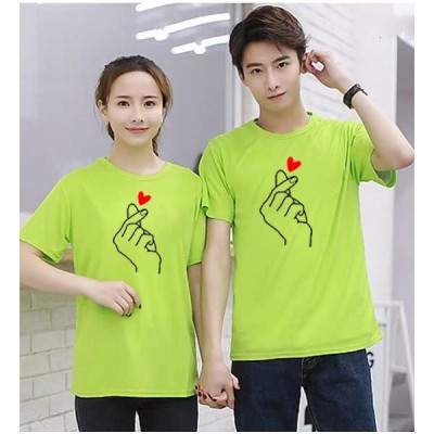 Áo Thun Cặp Đôi so Cute In Họa Tiết thả tim xinh xắn chất thun đẹp