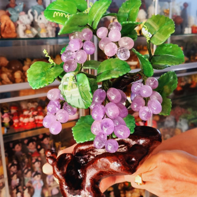 Cây Nho Tài Lộc đá thạch anh tím 30cm