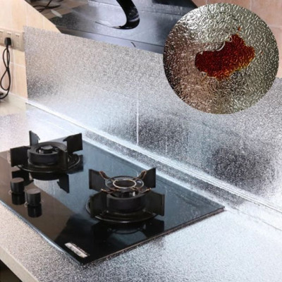  Cuộn 3 Mét Decal Giấy Dán Bếp Tráng Nhôm Cách Nhiệt ( Tặng 1 khăn lau bếp )