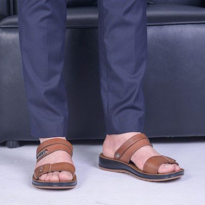 Dép Sandal Nam Da Bò - DC03 Đế Cao Đúc Nguyên Khối, Đường Khâu Chắc Chắn, Đế Massage Mềm Mại Êm Chân