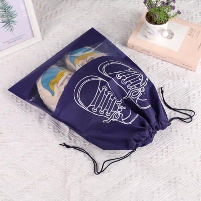 Túi Vải Đựng Giày Dép Dây Rút Chống Bẩn Du Lịch Size Lớn 44x32cm DANOMALL (Chọn Màu)