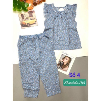 Đồ bộ nữ,đồ ngủ mặc nhà lửng 9 tấc vải lụa mango BL 54 họa tiết hoa nhí siêu cute size đại 61-70kg.