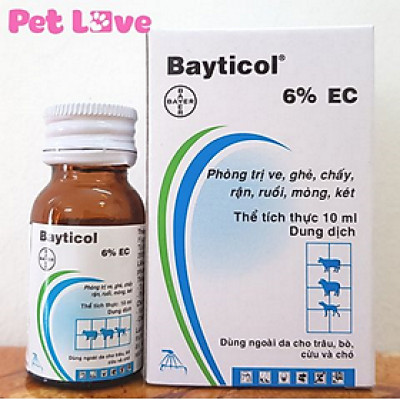 Thuốc pha tắm hoặc phun xịt trị ghẻ, ve rận trên chó Bayticol