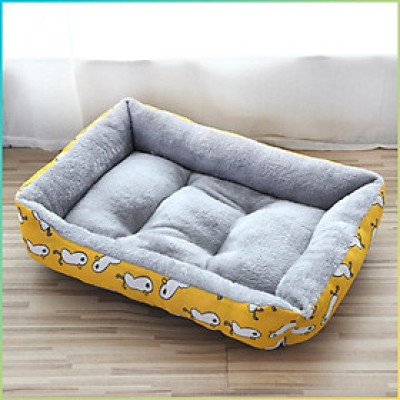 Nệm bông lông cho chó mèo (Size 42x31cm phù hợp cho các bé) Nệm Hai Lớp Cao Cấp (Màu Ngẫu Nhiên) Đệm Vải Bền ấm lót lông chữ nhật cho Các Loại thú cưng chống xê dịch có thể dùng với thảm mùa hè Leash 016