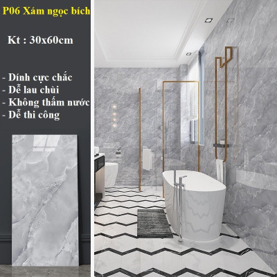 Bộ 5 Tấm Xốp Dán Tường 3D PVC Vân Đá 60x30cm Keo Sẵn Dày 2,5mm Cao Cấp, Sang trọng