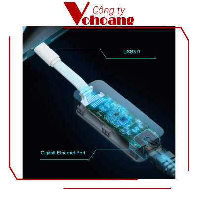 Bộ Chuyển Đổi Mạng USB Type-C Sang Ethernet TP-Link UE300C Tốc Độ 100/1000 Mbps - Hàng Chính Hãng