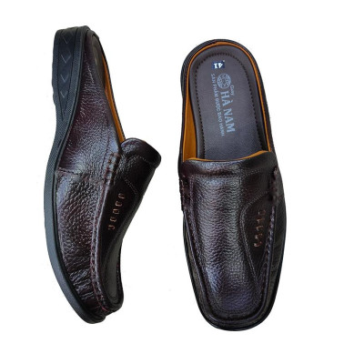 Dép Bít Mũi Nam Da Bò Thật TiTi ĐÔ Cao Cấp GSB20146b