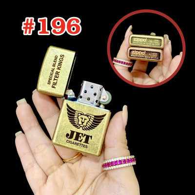 Hộp quẹt zippoo bao thuốc Jet hàng chính hãng USA vỏ đồng nguyên khối có tem đỏ 2 mẫu trơn nhám (giao bất kỳ) , Bật lửa zippoo jet vàng (trơn/nhám) độc đáo