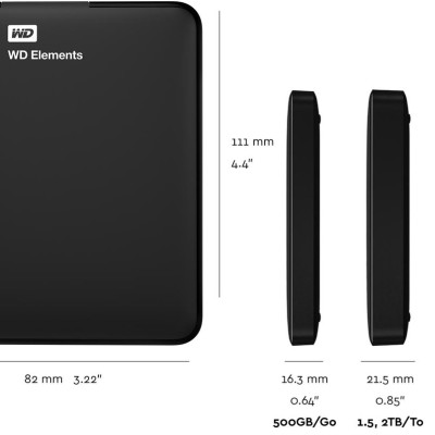 Ổ Cứng Di Động WD Elements 1TB 2.5 USB 3.0 - WDBUZG0010BBK - Hàng Chính Hãng