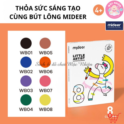 Hộp 08 Bút Lông Màu Vẽ Bảng An Toàn Cao Cấp Cho Bé - Mideer Little Artist Whiteboard Marker MD3224