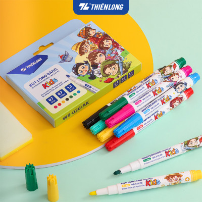 Hộp 7 Bút lông bảng - Whiteboard Marker Thiên Long WB-026/AK - Phiên bản Akooland