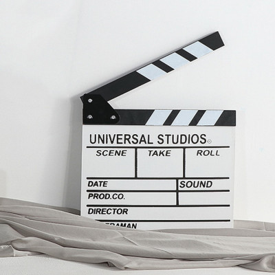 Bảng clapper board quay phim 30 x 27 cm màu trắng