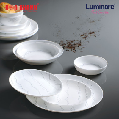 Đĩa Thủy Tinh Luminarc Marble 27cm đựng thức ăn, chịu nhiệt, cường lực - Bộ 3 đĩa - P3764