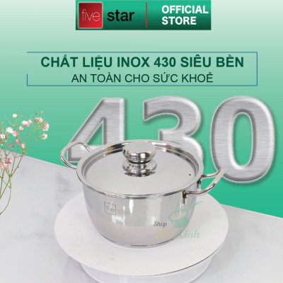 Bộ nồi 3 đáy inox 430 Thân Cool  Standard nắp inox FS-B3010 (Kích thước 16cm - 20cm - 24cm), tặng 1 vá canh