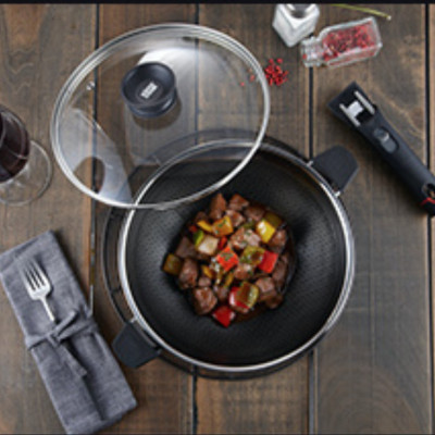 Bộ chảo xửng cao cấp Blackcube T&K Kims Cook 24cm , 3 lớp đúc liền inox 304 ,  tặng 10 muỗng ăn