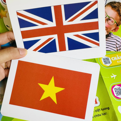 Thẻ cờ Quốc Kỳ Địa lý các Quốc gia trên thế giới (173 Quốc gia 5 Châu lục phiên âm Tiếng anh)