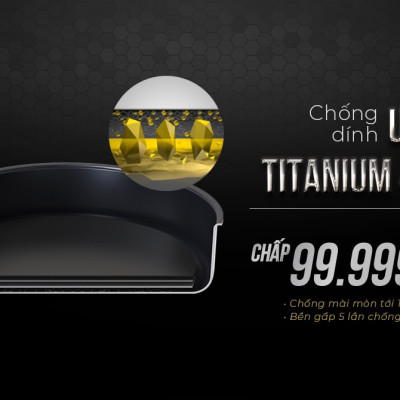 Chảo Inox 3 lớp Ultra Titanium Sunhouse STIM - Dùng cho mọi loại bếp - Hàng chính hãng