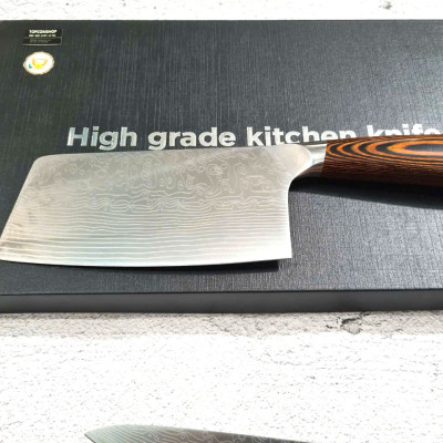 DAO - BỘ 3 DAO BẾP NHẬT BẢN THÉP DAMASCUS MÃ A2 DT2 nt topcomshop vn