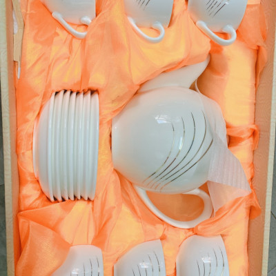 Bộ ấm chén pha trà bằng sứ cao cấp hoa văn trang nhã ( Giao ngẫu nhiên ) - ANTH594