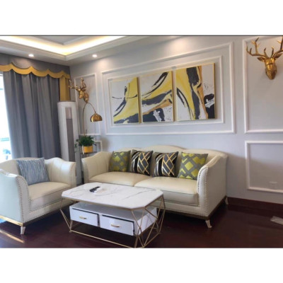 Bàn trà kim loại mặt đá BTMSF6 Juno Sofa có ngắn kéo thông minh, tiện lợi