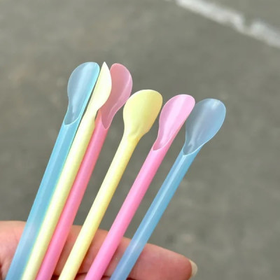 Set 40 chiếc ống hút có đầu khuấy Elexible Straw Ø6x210mm - Hàng Nội Địa Nhật Bản