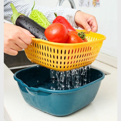 Set 6 Món Thau Rổ Nhựa PP Tiện Lợi Xếp Chồng Được Lên Nhau Giúp Ráo Nước Khi Sử Dụng
