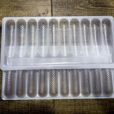 Combo 10 cái khay nhựa PS loại 10 con bảo quản và giữ dáng tôm tẩm bột/chiên