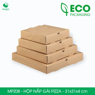 MPZ08 - 31x31x4 cm - 20 Hộp nắp gài pizza đa dụng - Hộp nắp gập, hộp carton gói hàng, hộp quà