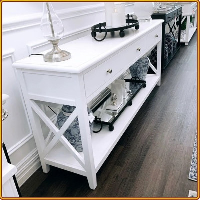 Bàn trang trí Juno Sofa 176 x 42 x 78 cm màu trắng