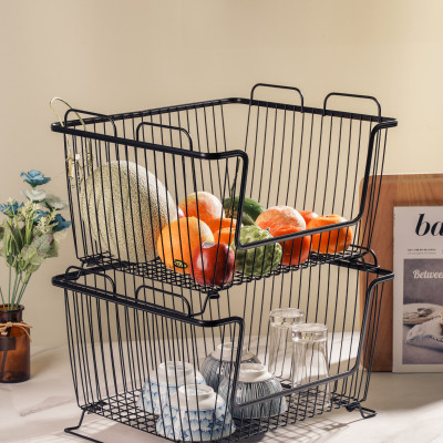 Giỏ kim loại đựng đồ đa năng, dạng xếp chồng. Hàng nhập khẩu chính hãng.