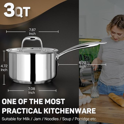 Quánh inox Ciwete saucepan with lid 18cm Hàng chính hãng