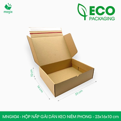 MNGK04 - 23x16x10cm - COMBO 60 HỘP CARTON NẮP GÀI HÔNG CÓ KEO NIÊM PHONG - THÙNG HỘP CARTON ĐÓNG HÀNG
