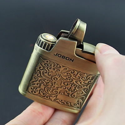 Vỏ Hột Quẹt Bật Lửa Gas Jobon ZB-318 Thiết Kế Đẹp Độc Lạ Họa Tiết Hoa Văn Cổ Sang Trọng - Dùng Gas Đá Cao Cấp