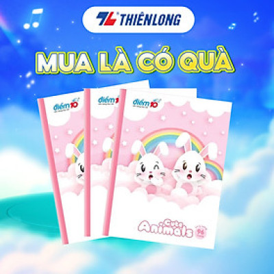 Tập học sinh 96 trang Điểm 10 TP-NB072 hình ngẫu nhiên- 96 trang - 4 ôly ngang