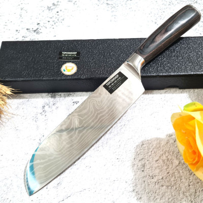 DAO - DAO BẾP NHẬT BẢN SANTOKU THÉP DAMASCUS MÃ A2 DT116 nt topcomshop vn