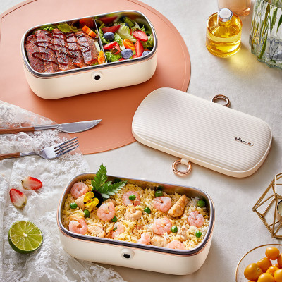 Hộp Cơm Điện Giữ Nhiệt, Tự Hâm Nóng Và Nấu Chín Đa Năng 2 Ngăn SB-HC09L Dung Tích 0.9 LÍT Công Suất 75W - Hàng Chính Hãng